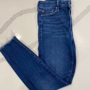 MOTHER The Looker Ankle Fray Skinny Jeans Women’s 29 Home Movies Wash